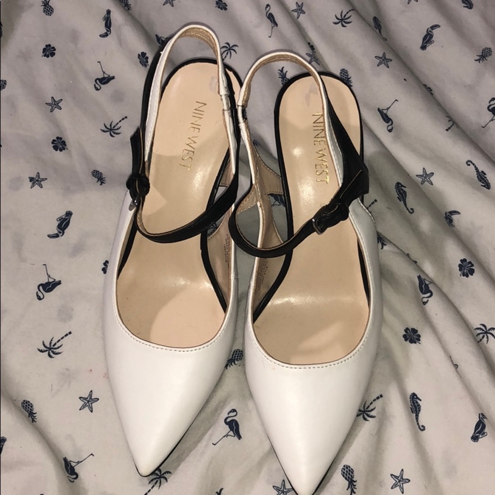 Black and white heels